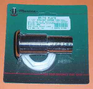 TH Marine TH-1200CP-DP Chrome Thru Hull Connector Fitting 1 1/8''