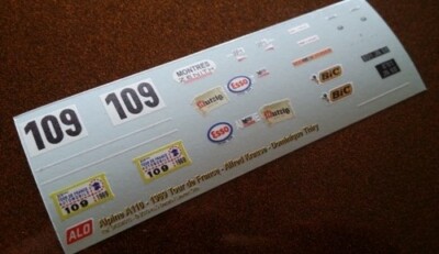 1969 TOUR DE FRANCE #109 ALPINE A110 ALFRED KRAUSE/DOMINIQUE THIRY 1:43 DECALS