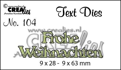 CREAlies Stanzschablone Text Deutsch Set: Frohe Weihnachten 2tlg