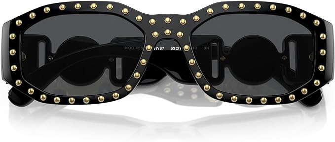Pre-owned Versace Man Sunglasses Black Frame Dark Grey Lenses 53mm Authentic Italian In Gray