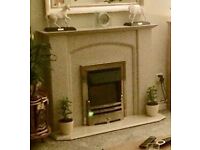 Marble Fireplace and Electric Fire