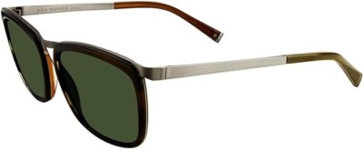 John Varvatos Hudson Sunglasses V520 56mm Olive Horn Polarized