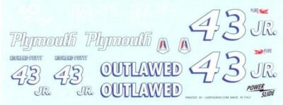 Powerslide #43 Jr Outlawed Barracuda decal