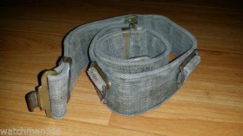 6 Pezzi WW2 Militare Inglese Problema 1937 Motivo Tela Fibbia Cintura - Foto 6
