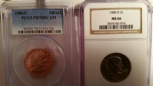 1980-1981 SBA$1 Susan B. Anthony Dollars ( 5 coins )