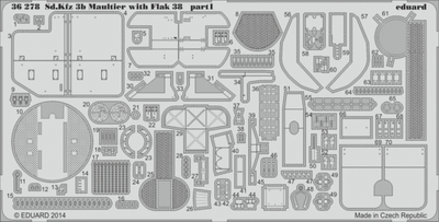 Eduard PE 36278 1/35 Opel Maultier with Flak 38 Detail Set Italeri