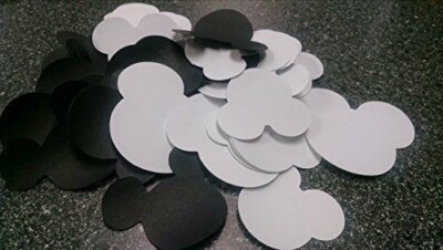 Assorted Mickey Mouse Head Shape Die Cuts - Black/white - 40pc