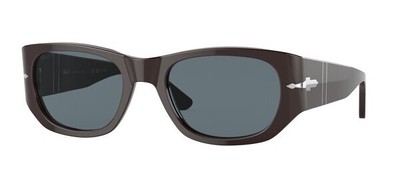Pre-owned Persol Po3307s 11743r Brown Dk Blue Polarized 55 Mm Unisex Sunglasses In Dark Blue Polarized