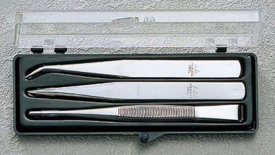 ANEX stainless tweezers 3 pcs set with case No.1093 Made in japan