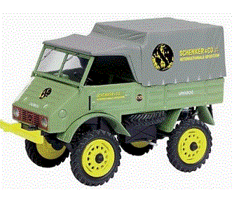 1/43 Unimog 401 Pickup With Hood Schenker Gray / Green 03481 Schuco Suko