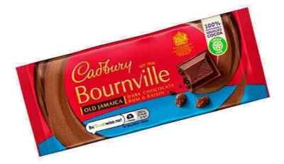 BOURNVILLE OLD JAMAICA 10 x 100g BARS Rum & Raisin Chocolate Christmas Present🎅