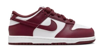 Кроссовки для маленьких детей Nike Dunk Low белые/Красное дерево-Gym Red (FB9108 115)