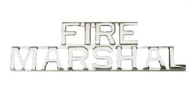 Fire Marshal Collar Pin Set Cut Out Letters Nickel Fire Dept Police Rank 2225