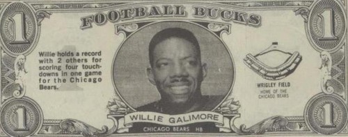1962 Topps Football Bucks Willie Galimore #34