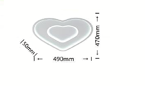 Plafoniera Lampada da Soffitto Led 63W 6500K Cuore Heart C19-F Bianco Freddo uni 1