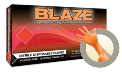 Micro Flex N483 Blaze Powder Free Nitrile Exam Gloves, Large (n48l)