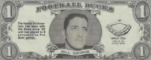 1962 Topps Football Bucks Bill George #32
