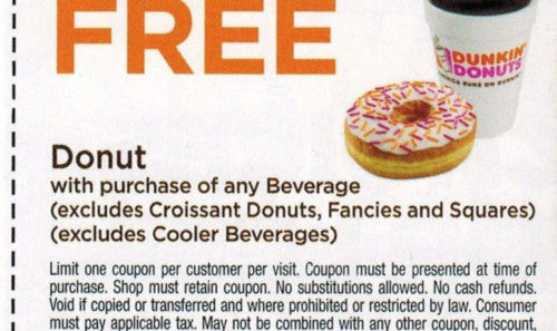 dunkin donuts coupons for sale ebay