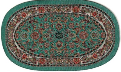 Dollhouse Miniature Medium Woven Accent Rug 5 1/2 X 3/12 Oval  SK104-13