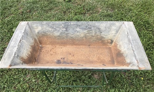 Vintage Galvanized Zinc Baby Bath Tub with Stand Bath Tub Planter Farmhouse Sink