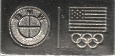 Rare Undated Silver BMW USA Olympic Team Prototype NOC Sponsor Pin