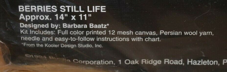 Bucilla Needlepoint Berries Still Life 4691 14