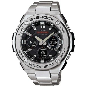 Pre-owned Casio G-shock G-steel Gst-w110d-1ajf Black Multiband 6 Men's Watch In Box