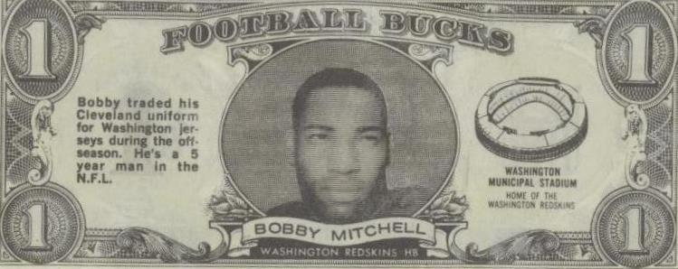 Topps Football Bucks 1962 Bobby Mitchell #22