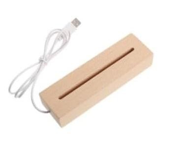 YWNYT ‎TX00612-2YW LED-Lichter, Display-Basis, Holz rechteckig, USB, 2 Stück