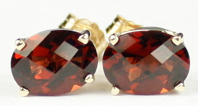 Pre-owned Handmade In The Usa Garnet 14k Yellow Gold Post Earrings -handmade • E002 In Red