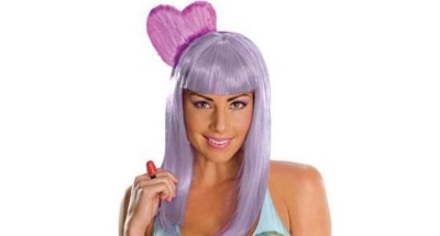 New Katy Perry Secret Wishes Deluxe California Gurl Wig Purple Hair Pink Heart