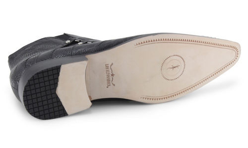 Pre-owned Los Altos Boots Los Altos Black Genuine Teju Lizard Dress Shoe Ankle Boot Handmade Ee+ Zv070705