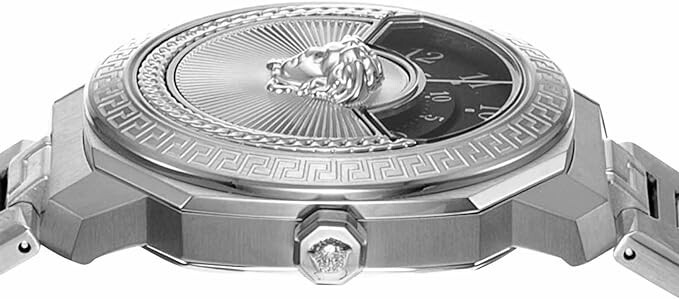 Pre-owned Versace Dylos Icon Silver Dial Sapphire Glass Quartz 38 Mm Swiss Watch Vqu030015