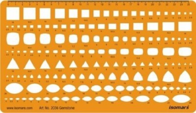 Jewelry Designing Template Gemstone Triangle Square Shapes Drafting Stencil
