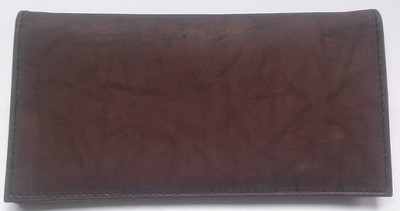 Womens Men Bacci Top Grain SOFT GENUINE LEATHER Tan Brown Black Checkbook Cover 