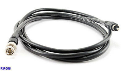6 ft. RG59/U 75ohm BNC Male to RCA Male Coaxial Composite Video Cable, R-R006