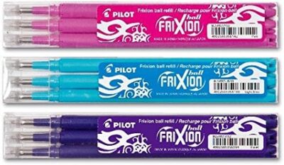 Pilot Frixion Tintenroller Ersatzminen 9 x Mine Violett  Rosa Hellblau