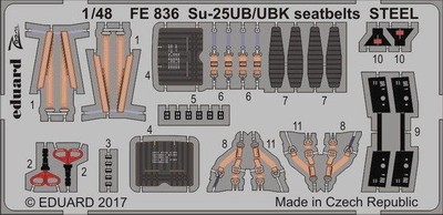 Eduard 1/48 Sukhoi Su-25UB/UBK Frogfoot Seatbelt STEEL SMER FE836