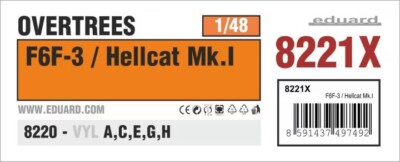 1/48 Eduard #8221X F6F-3 / Hellcat Mk.I Overtrees