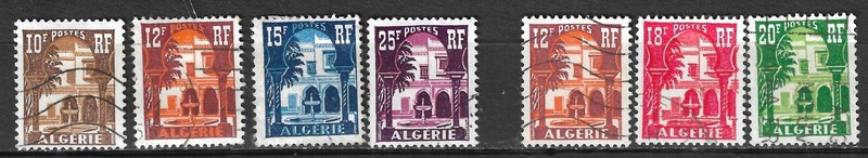 Algerie Cour Mauresque NÂ° Y&T 313a Ã  314a, 335, 340a, 341