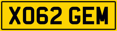 X GEM   GEMMA GEMS NUMERICAL THEME PRIVATE REGISTRATION NUMBER PLATE XO62 GEM