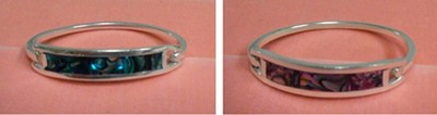 Wholesale Clearance-6 Handcrafted Abalone Shell Little Girl's Hinged Bracelets