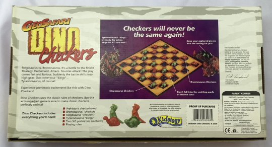 1989 Dino-Checkers Game by Educational Insights Complete in Great Cond FREE SHIP