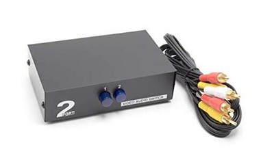  2 Way AV Switch - 2 Input 1 Output RCA Selector Switch for Composite 2 Port