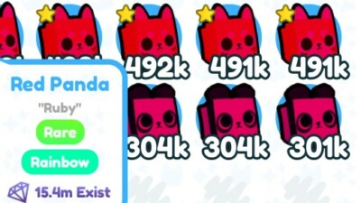 Pet Simulator X - Rainbow red panda (digital via game)
