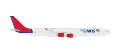 Herpa 535496 - 1/500 Maleth Aero Airbus A340-600  Protect Our NHS    9H-NHS- Neu
