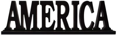 Rustic Wood America Sign for Home Decor, Decorative Wooden Cutout Word Decor