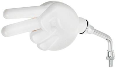 KITACO Mirror choki Mounting diameter M8 Right side 1piece General-purpose white