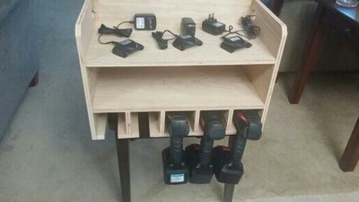 Cordless Drill Organizer, Storage and Charging Station
