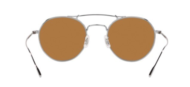 Pre-owned Oliver Peoples 0ov1309st Reymont 503653 Silver/cognac Unisex Sunglasses In Brown